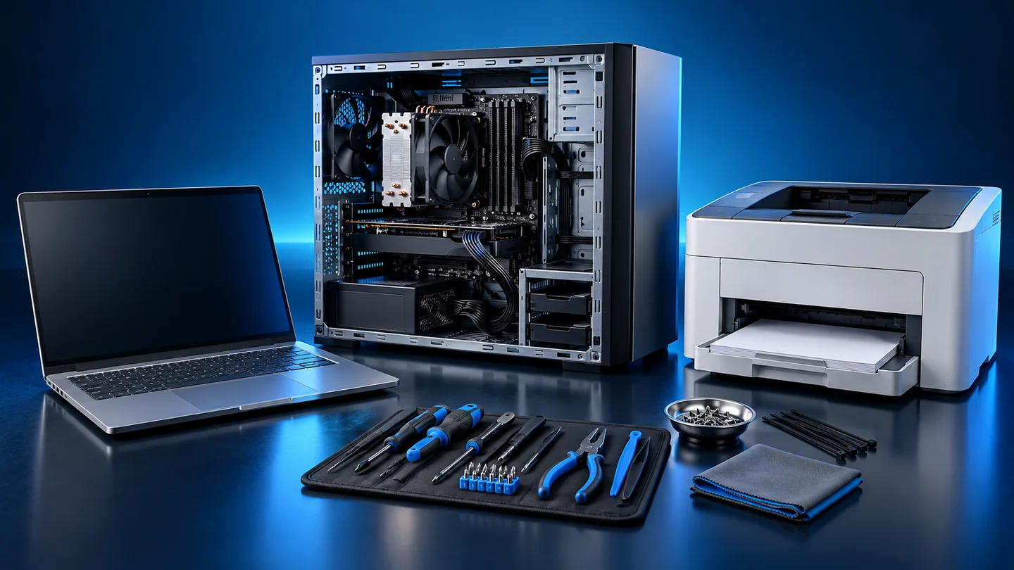 Illustration of Preventive maintenance for office IT equipment